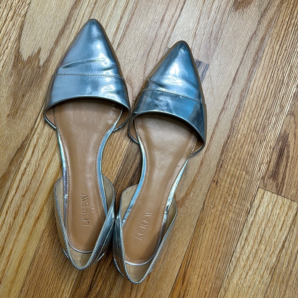 Jcrew Size 9 Silver Metallic Flats